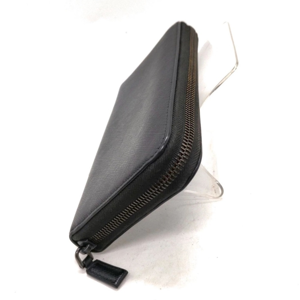 Prada Long Wallet Black Leather With Gray and White bi color inside authentic - Picture 3 of 11